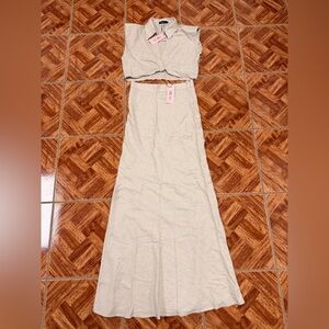 Elegant Cream Women's Skirt Set